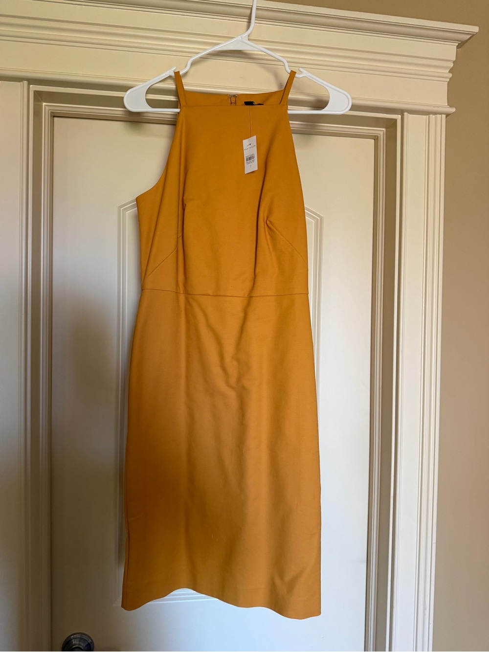 Ann Taylor Sleeveless Midi Dress in Mustard